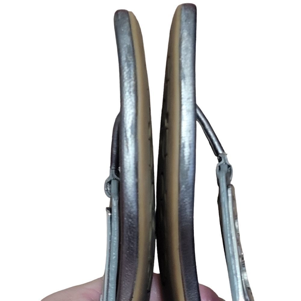 Coach Metallic Silver T-Strap Sandals - Picture 5 of 8